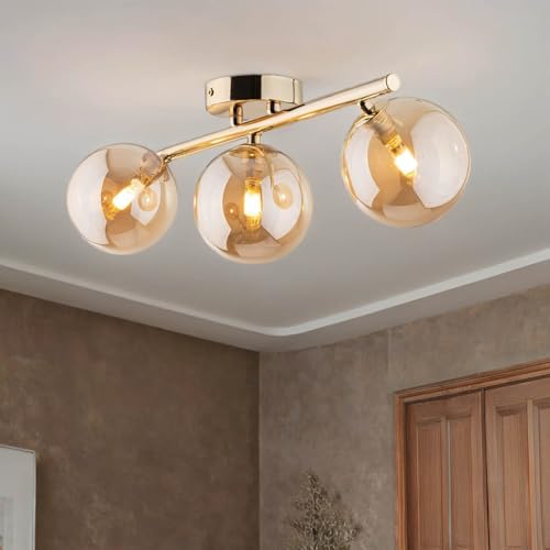 Licht-Erlebnisse Deckenleuchte Metall Rauchglas 47 cm lang klein G9 in Gold Bernstein 3-flammig Modern Deckenlampe Wohnzimmer Flur Beleuchtung Licht-Erlebnisse Deckenleuchte Metall Rauchglas 47 cm lang klein G9 in Gold Bernstein 3-flammig Modern Deckenlampe Wohnzimmer Flur Beleuchtung von Licht-Erlebnisse