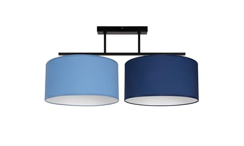 Licht-Erlebnisse Deckenleuchte Metall Stoff Schwarz Blau Wohnzimmer Schlafzimmer Flur lang 70 cm E27 blendarm wohnlich gemütliche Deckenlampe Esszimmer BIRNO Licht-Erlebnisse Deckenleuchte Metall Stoff Schwarz Blau Wohnzimmer Schlafzimmer Flur lang 70 cm E27 blendarm wohnlich gemütliche Deckenlampe Esszimmer BIRNO von Licht-Erlebnisse