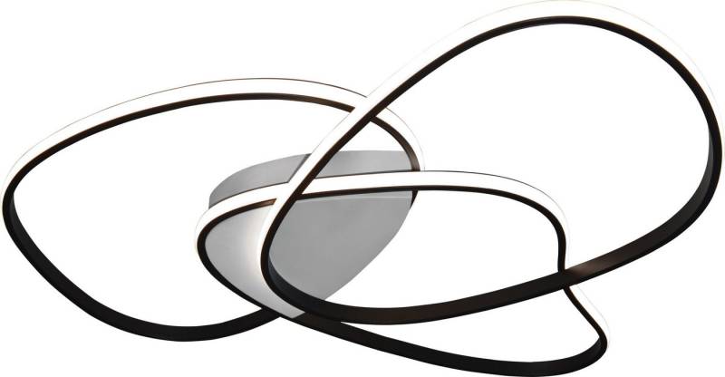 Licht-Erlebnisse Deckenleuchte NILS, LED, Dimmer Farbwechsel 3000 - 6000 K Fernbedienung B: 80 cm Schwarz Weiß von Licht-Erlebnisse