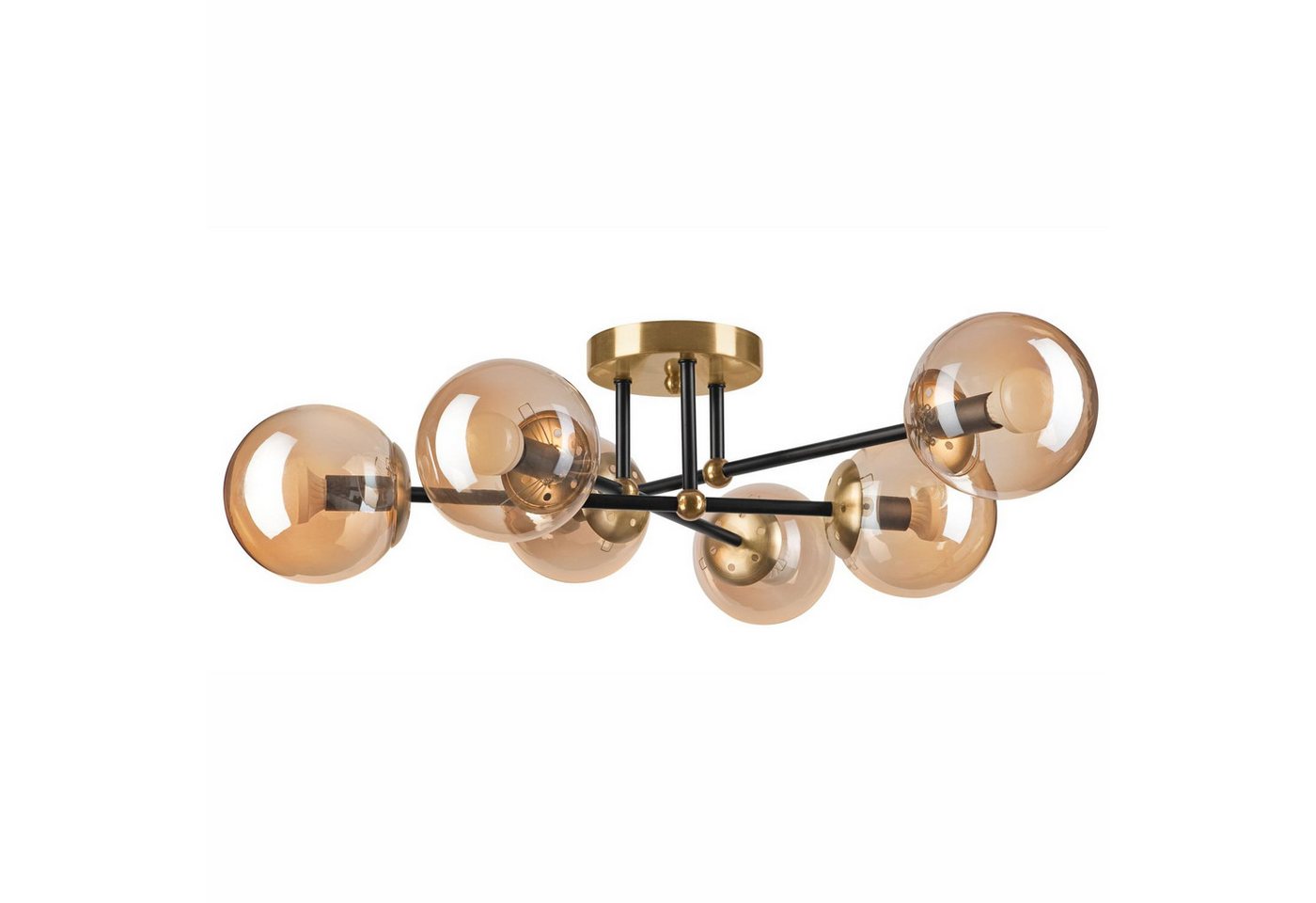 Licht-Erlebnisse Deckenleuchte PARASOS, ohne Leuchtmittel, Rauchglas Metall 64 cm breit in Gold Schwarz E14 Kugel Schirm Modern Licht-Erlebnisse Deckenleuchte PARASOS, ohne Leuchtmittel, Rauchglas Metall 64 cm breit in Gold Schwarz E14 Kugel Schirm Modern von Licht-Erlebnisse