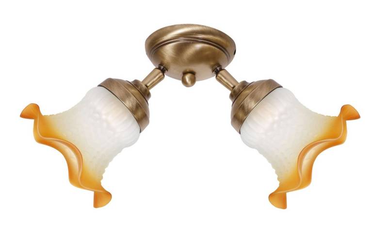 Licht-Erlebnisse Deckenleuchte PLAFFONIERE, ohne Leuchtmittel, Deckenlampe aus Messing bronziert Floral Wohnzimmer Esszimmer von Licht-Erlebnisse