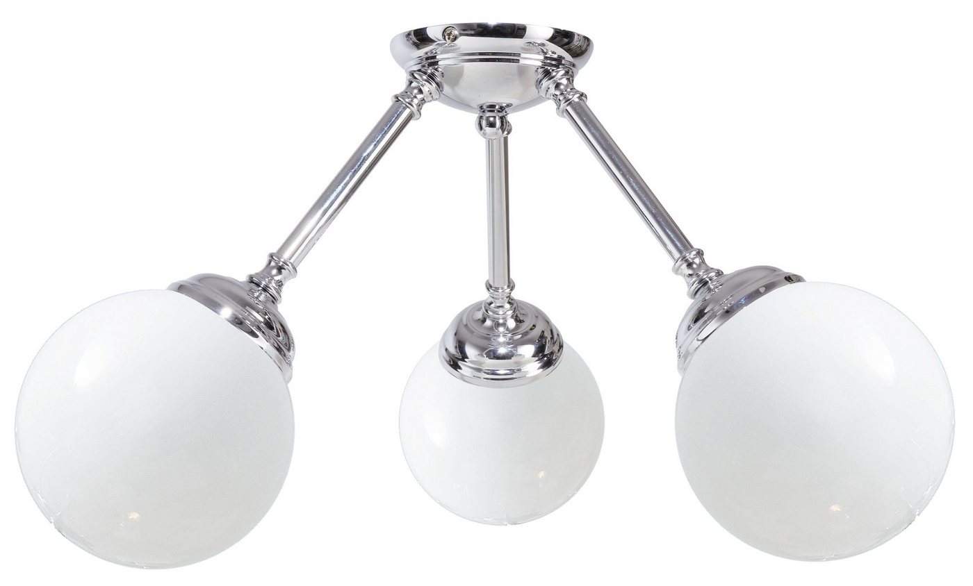 Licht-Erlebnisse Deckenleuchte SATURNO, ohne Leuchtmittel, Deckenleuchte Silber Weiß retro Premium Wohnzimmer Flur Lampe von Licht-Erlebnisse
