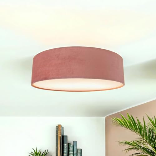Licht-Erlebnisse Deckenleuchte Stoff Samt rund Ø 38 cm H: 10 cm klein Rosa für 2x E27 Modern Deckenlampe Schlafzimmer Wohnzimmer Beleuchtung Licht-Erlebnisse Deckenleuchte Stoff Samt rund Ø 38 cm H: 10 cm klein Rosa für 2x E27 Modern Deckenlampe Schlafzimmer Wohnzimmer Beleuchtung von Licht-Erlebnisse