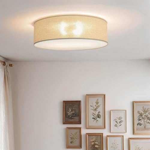 Licht-Erlebnisse Deckenleuchte aus Stoff rund D:45cm H:13cm flach 2x E27 bis 15W LED-geeignet für Wohnzimmer Schlafzimmer Flur Innen Deckenlampe Licht-Erlebnisse Deckenleuchte aus Stoff rund D:45cm H:13cm flach 2x E27 bis 15W LED-geeignet für Wohnzimmer Schlafzimmer Flur Innen Deckenlampe von Licht-Erlebnisse