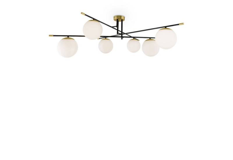 Licht-Erlebnisse Deckenleuchte ULVI, ohne Leuchtmittel, Metall Glas E14 B: 95 cm in Schwarz Weiß Gold Kugelschirm Modern Licht-Erlebnisse Deckenleuchte ULVI, ohne Leuchtmittel, Metall Glas E14 B: 95 cm in Schwarz Weiß Gold Kugelschirm Modern von Licht-Erlebnisse