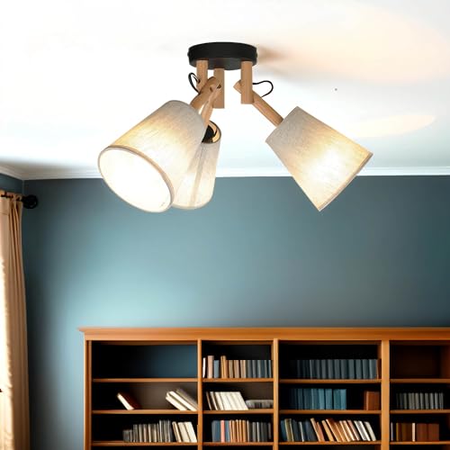 Licht-Erlebnisse Deckenleuchte VAIO 3-flammig aus Holz & Leinen in Grau-Braun 3xE27 D:46cm Schlafzimmer Wohnzimmer Landhaus Rustikal Innen Deckenlampe verstellbar Licht-Erlebnisse Deckenleuchte VAIO 3-flammig aus Holz & Leinen in Grau-Braun 3xE27 D:46cm Schlafzimmer Wohnzimmer Landhaus Rustikal Innen Deckenlampe verstellbar von Licht-Erlebnisse