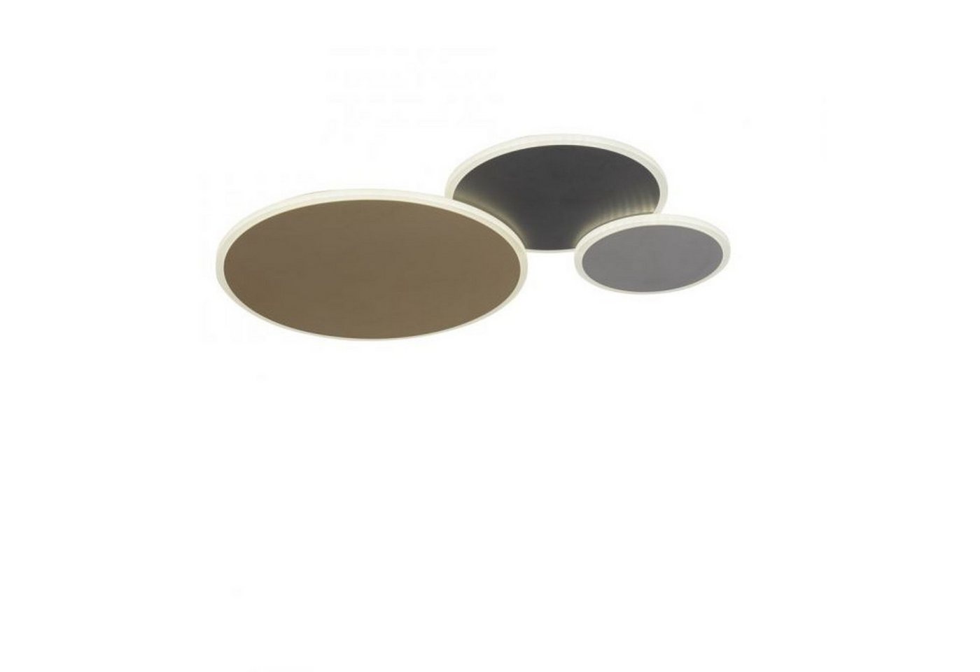 Licht-Erlebnisse Deckenleuchte VROBIS, LED fest integriert, Metall LED mit Dimmer in Messing Aluminium Grau 5100 lm Modern Licht-Erlebnisse Deckenleuchte VROBIS, LED fest integriert, Metall LED mit Dimmer in Messing Aluminium Grau 5100 lm Modern von Licht-Erlebnisse