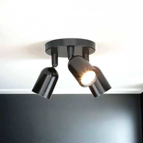 Licht-Erlebnisse Deckenspot Kunststoff Schwarz Küche Flur Ø15 cm GU10 Zeitlos verstellbar 3-flammig flexible Deckenlampe Wohnzimmer PAYTON Licht-Erlebnisse Deckenspot Kunststoff Schwarz Küche Flur Ø15 cm GU10 Zeitlos verstellbar 3-flammig flexible Deckenlampe Wohnzimmer PAYTON von Licht-Erlebnisse