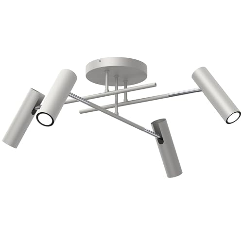 Licht-Erlebnisse Deckenspot Metall Grau Chrom Wohnzimmer Flur H:24 cm GU10 bis 8 W flexibel 4-flammig elegant stilvolle Deckenleuchte Küche STAMKAN Licht-Erlebnisse Deckenspot Metall Grau Chrom Wohnzimmer Flur H:24 cm GU10 bis 8 W flexibel 4-flammig elegant stilvolle Deckenleuchte Küche STAMKAN von Licht-Erlebnisse