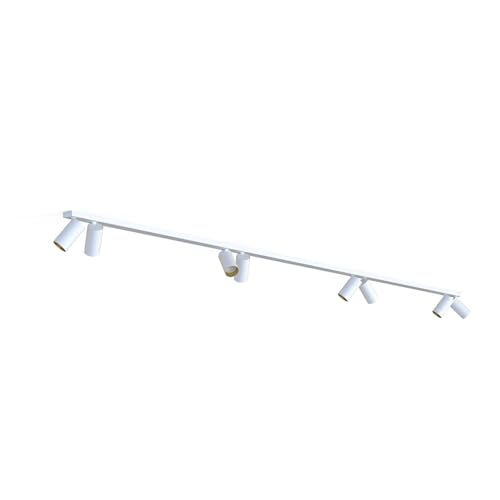 Licht-Erlebnisse Deckenspot Weiß Gold 8-flammig GU10 300 cm lang XXL verstellbar Modern Deckenstrahler Wohnzimmer Deckenleuchte Küche Büro von Licht-Erlebnisse