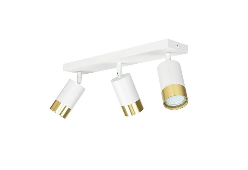 Licht-Erlebnisse Deckenstrahler ANDREW, ohne Leuchtmittel, 3-flammig GU10 in Weiß Gold Wohnzimmer Aluminium Licht-Erlebnisse Deckenstrahler ANDREW, ohne Leuchtmittel, 3-flammig GU10 in Weiß Gold Wohnzimmer Aluminium von Licht-Erlebnisse