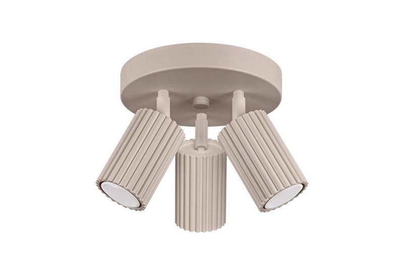 Licht-Erlebnisse Deckenstrahler BERTA, ohne Leuchtmittel, Aluminium verstellbar B: 19,5 cm IP20 Taupe GU10 3-flammig Modern von Licht-Erlebnisse