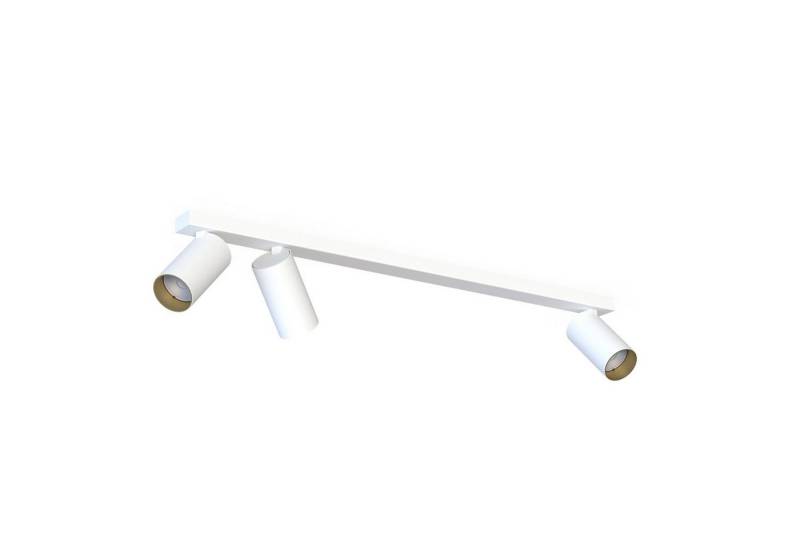 Licht-Erlebnisse Deckenstrahler COLENE, ohne Leuchtmittel, Metall verstellbar in Weiß Gold GU10 3-flammig länglich Modern von Licht-Erlebnisse