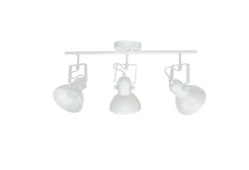 Licht-Erlebnisse Deckenstrahler DALLAS, ohne Leuchtmittel, Spot Deckenlampe Weiß Metall verstellbar Retro Strahler Leuchte von Licht-Erlebnisse