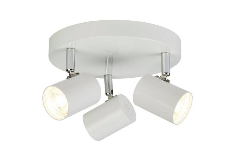 Licht-Erlebnisse Deckenstrahler ESTEBAN, LED, Warmweiß, LED Wohnzimmer dimmbar Weiß D: 26 cm 3000 K 1050 lm verstellbar von Licht-Erlebnisse