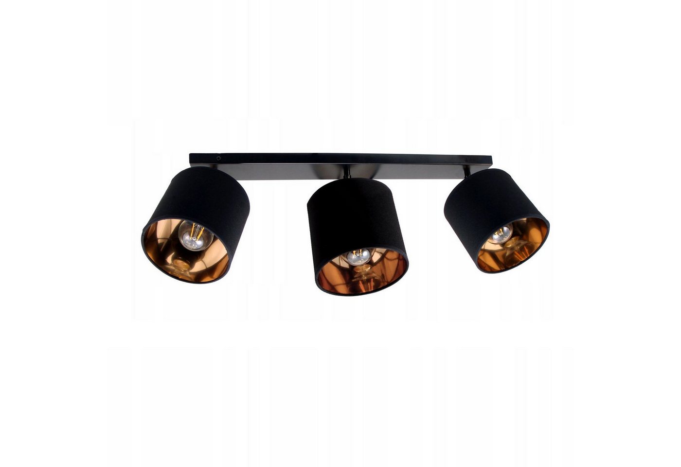 Licht-Erlebnisse Deckenstrahler HAIPIS, ohne Leuchtmittel, Stoff Metall verstellbar in Schwarz Gold E27 3-flammig länglich Licht-Erlebnisse Deckenstrahler HAIPIS, ohne Leuchtmittel, Stoff Metall verstellbar in Schwarz Gold E27 3-flammig länglich von Licht-Erlebnisse