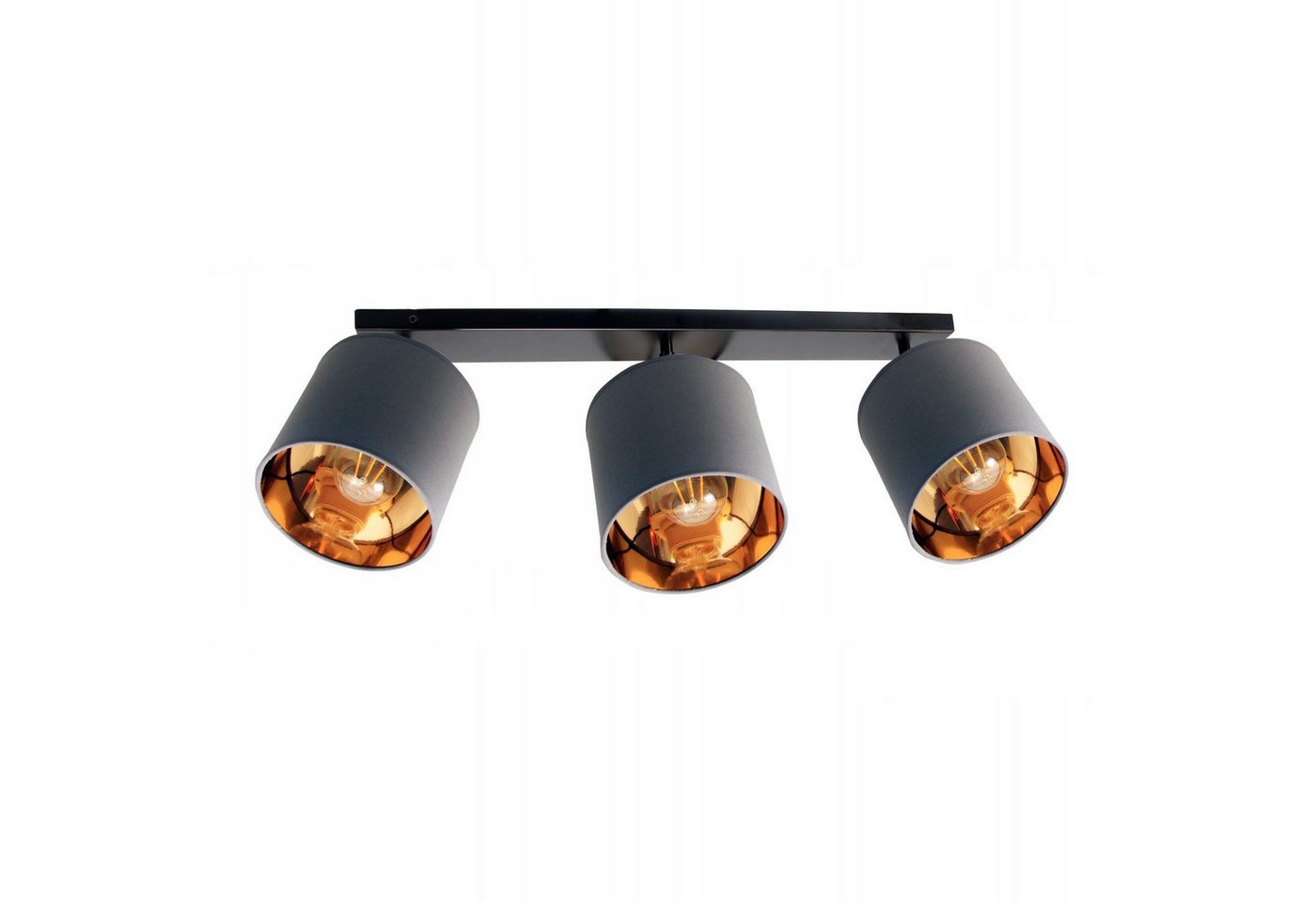 Licht-Erlebnisse Deckenstrahler HAIPIS, ohne Leuchtmittel, Stoff Metall verstellbar in Schwarz Grau Gold E27 3-flammig länglich Licht-Erlebnisse Deckenstrahler HAIPIS, ohne Leuchtmittel, Stoff Metall verstellbar in Schwarz Grau Gold E27 3-flammig länglich von Licht-Erlebnisse