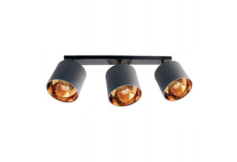 Licht-Erlebnisse Deckenstrahler HAIPIS, ohne Leuchtmittel, Stoff Metall verstellbar in Schwarz Grau Gold E27 3-flammig länglich Licht-Erlebnisse Deckenstrahler HAIPIS, ohne Leuchtmittel, Stoff Metall verstellbar in Schwarz Grau Gold E27 3-flammig länglich von Licht-Erlebnisse