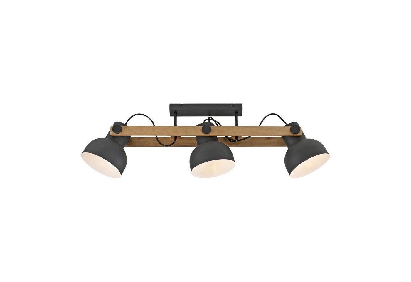 Licht-Erlebnisse Deckenstrahler KORVIC, ohne Leuchtmittel, Metall E27 verstellbar Schwarz Natur 3-flammig länglich Industrial Licht-Erlebnisse Deckenstrahler KORVIC, ohne Leuchtmittel, Metall E27 verstellbar Schwarz Natur 3-flammig länglich Industrial von Licht-Erlebnisse