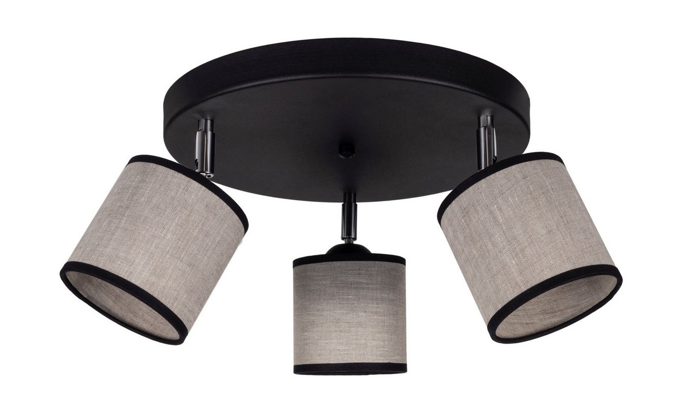Licht-Erlebnisse Deckenstrahler LADIUN, ohne Leuchtmittel, Metall Stoff E14 verstellbar Schwarz Beige 3-flammig Modern Licht-Erlebnisse Deckenstrahler LADIUN, ohne Leuchtmittel, Metall Stoff E14 verstellbar Schwarz Beige 3-flammig Modern von Licht-Erlebnisse
