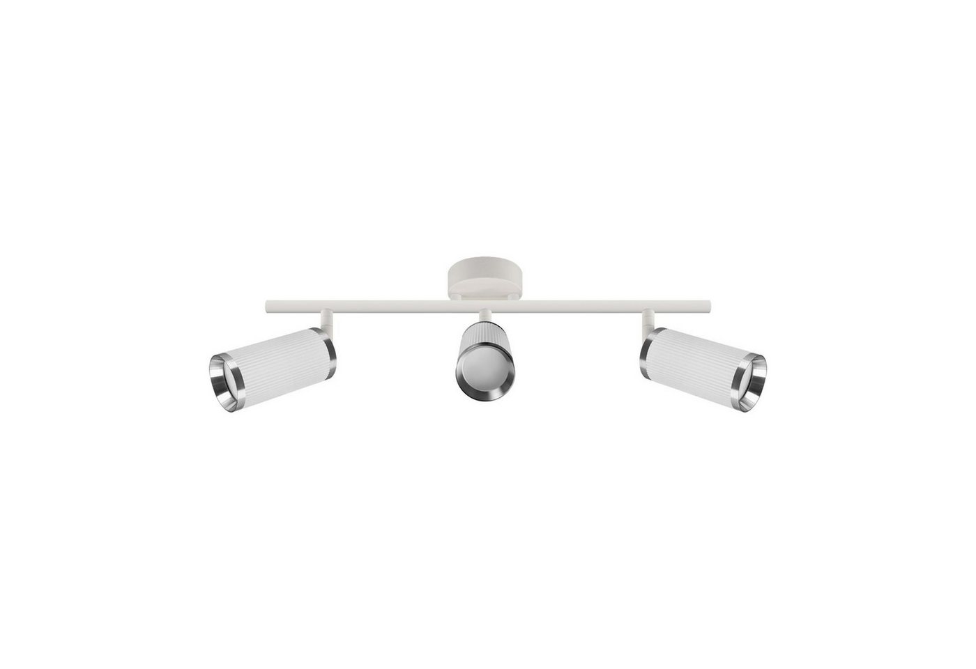 Licht-Erlebnisse Deckenstrahler LAYLA, ohne Leuchtmittel, LAYLA Wohnzimmer Weiß Chrom 3-flammig GU10 verstellbar Metall Licht-Erlebnisse Deckenstrahler LAYLA, ohne Leuchtmittel, LAYLA Wohnzimmer Weiß Chrom 3-flammig GU10 verstellbar Metall von Licht-Erlebnisse