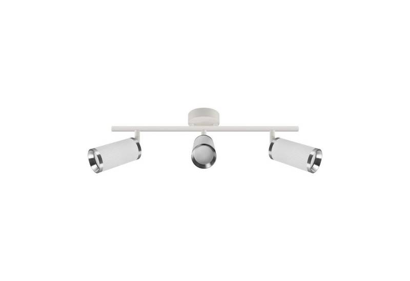 Licht-Erlebnisse Deckenstrahler LAYLA, ohne Leuchtmittel, LAYLA Wohnzimmer Weiß Chrom 3-flammig GU10 verstellbar Metall von Licht-Erlebnisse
