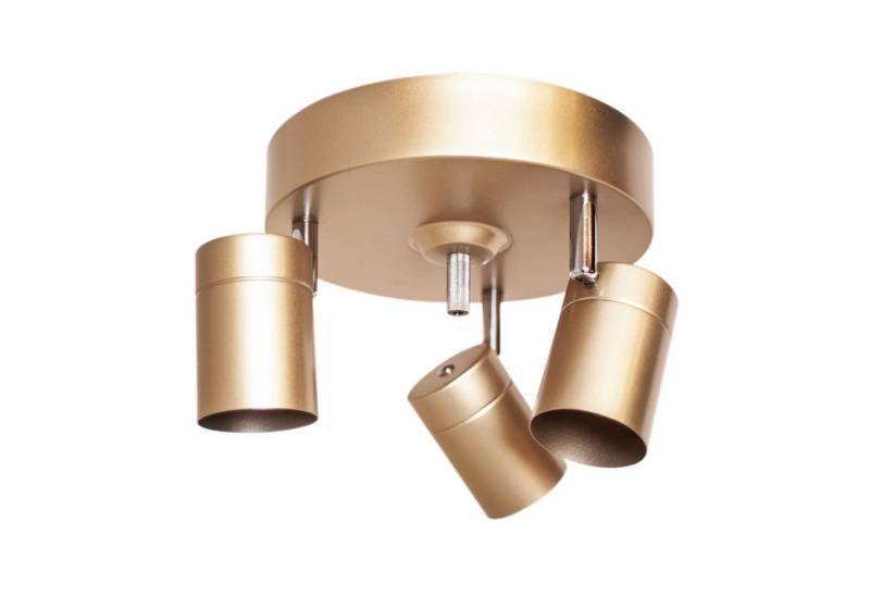 Licht-Erlebnisse Deckenstrahler MAREN, ohne Leuchtmittel, GU10 3-flammig rund B: 20 cm in Gold aus Metall kleine Küche von Licht-Erlebnisse