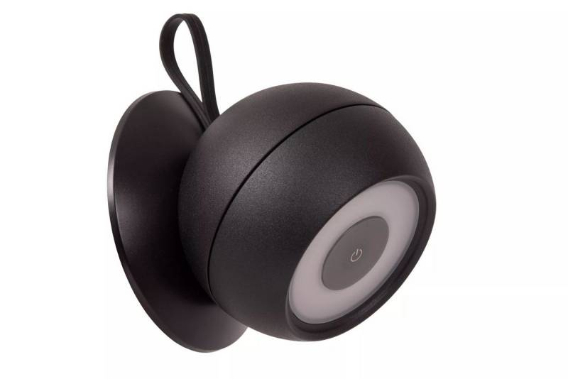 Licht-Erlebnisse Deckenstrahler NUNO, LED fest integriert, Warmweiß, LED Aluminium Akku mit Dimmer Touch Funktion IP54 verstellbar Schwarz von Licht-Erlebnisse