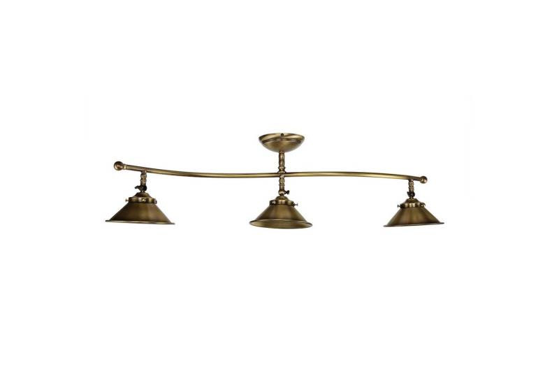 Licht-Erlebnisse Deckenstrahler PLAFFONIERE, ohne Leuchtmittel, Deckenlampe Echt-Messing 3-flmg E14 Handarbeit Wohnzimmer von Licht-Erlebnisse