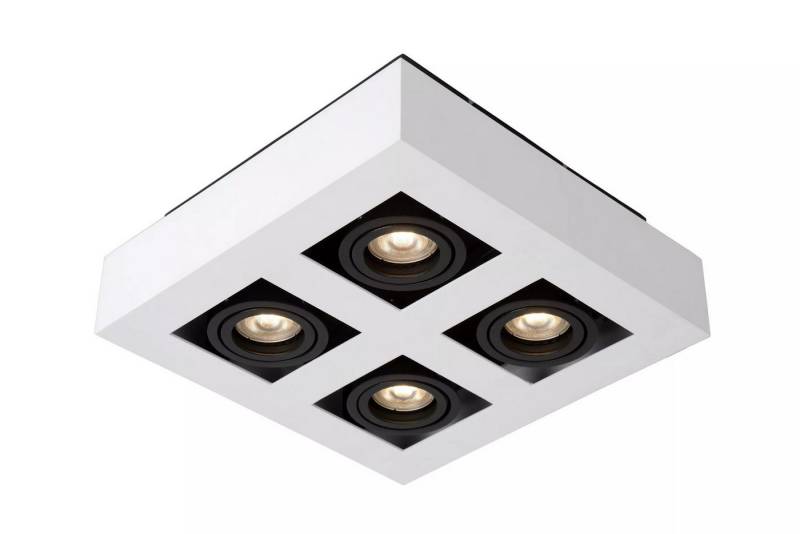 Licht-Erlebnisse Deckenstrahler PLYVO, Aluminium GU10 verstellbar 25 cm breit Schwarz Weiß 4-flammig 320 lm Licht-Erlebnisse Deckenstrahler PLYVO, Aluminium GU10 verstellbar 25 cm breit Schwarz Weiß 4-flammig 320 lm von Licht-Erlebnisse