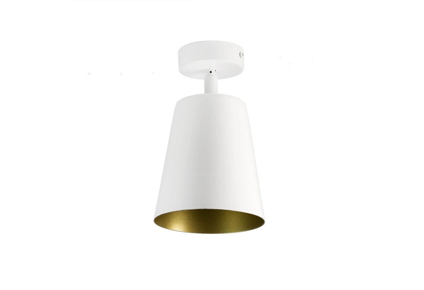 Licht-Erlebnisse Deckenstrahler PRISM, ohne Leuchtmittel, Deckenstrahler Weiß Gold klein Ø15cm Metall E27 Spot Deckenlampe Licht-Erlebnisse Deckenstrahler PRISM, ohne Leuchtmittel, Deckenstrahler Weiß Gold klein Ø15cm Metall E27 Spot Deckenlampe von Licht-Erlebnisse