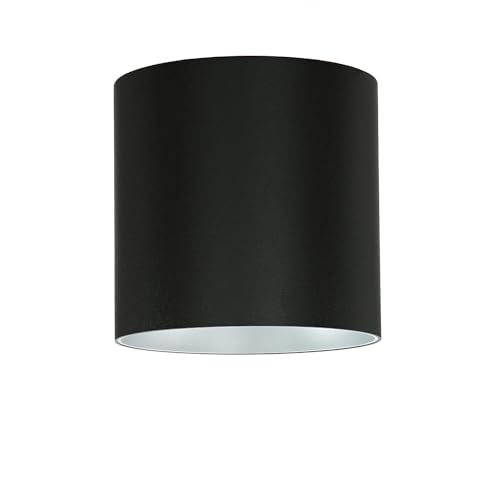 Licht-Erlebnisse XL Aufbaustrahler POINT aus Metall in Schwarz-Silber D:12,7cm H:12,5cm GU10 wechselbar Flur Küche Wohnzimmer Spot Aufbau Decke Lampe Innen Hochvolt von Licht-Erlebnisse