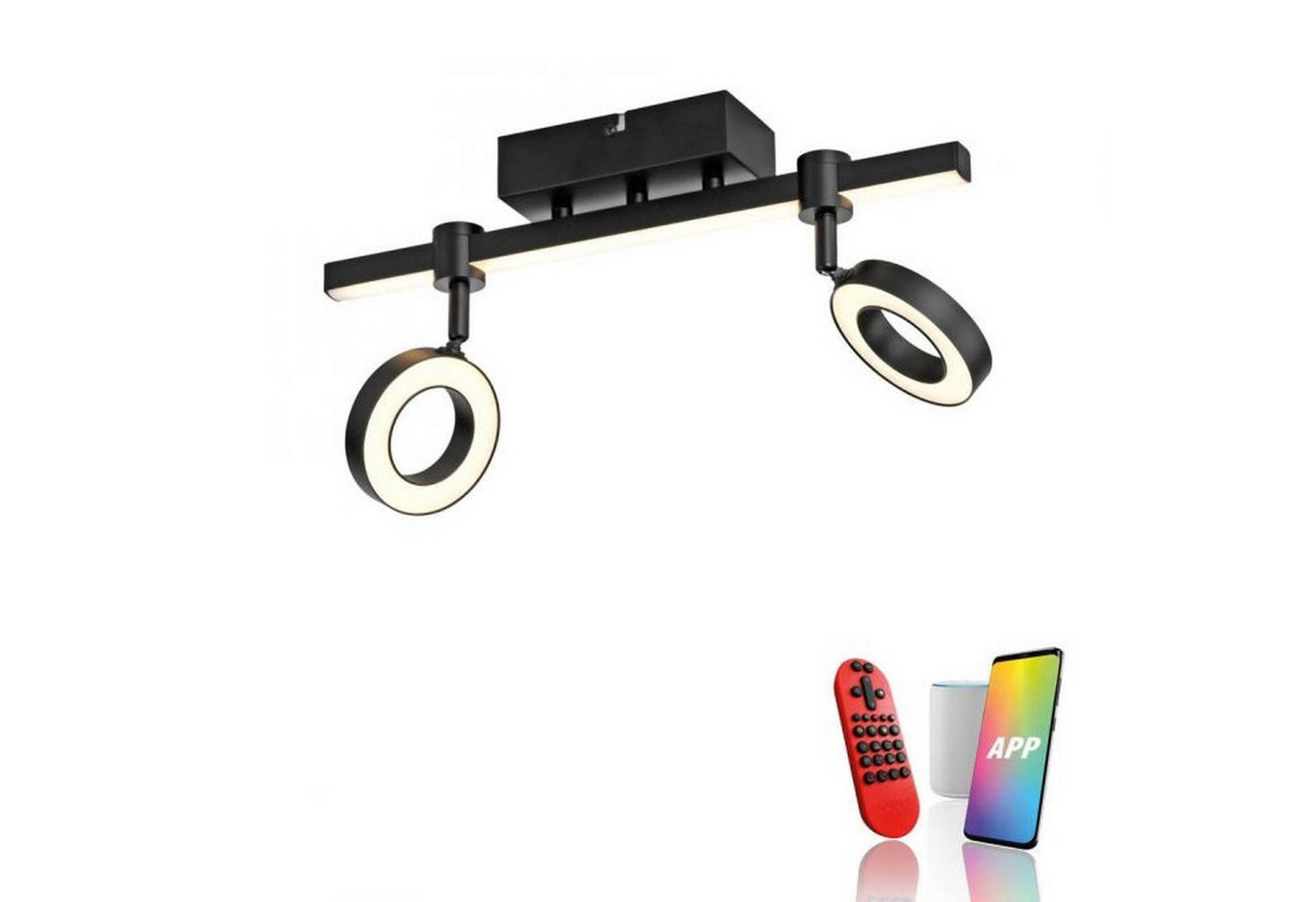 Licht-Erlebnisse Deckenstrahler ZYLDON, LED fest integriert, LED mit Dimmer Metall verstellbar Schwarz länglich 1300 lm Modern Licht-Erlebnisse Deckenstrahler ZYLDON, LED fest integriert, LED mit Dimmer Metall verstellbar Schwarz länglich 1300 lm Modern von Licht-Erlebnisse