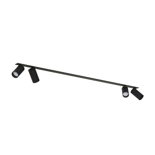 Licht-Erlebnisse Deckenstrahler lang 180 cm 4-flammig GU10 verstellbar schwenkbar Modern Schwarz Deckenlampe Spot Unterputz Wohnzimmer Küche Flur von Licht-Erlebnisse