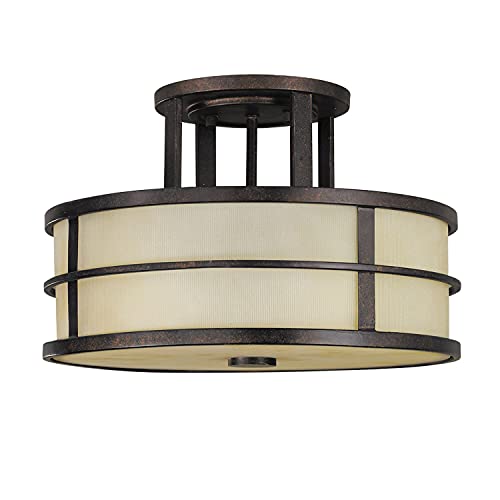 Licht-Erlebnisse Dekorative Premium Deckenleuchte SHOJI Creme Bronze 3-flammig Ø34cm Vintage Lampe Wohnzimmer Esszimmer von Licht-Erlebnisse