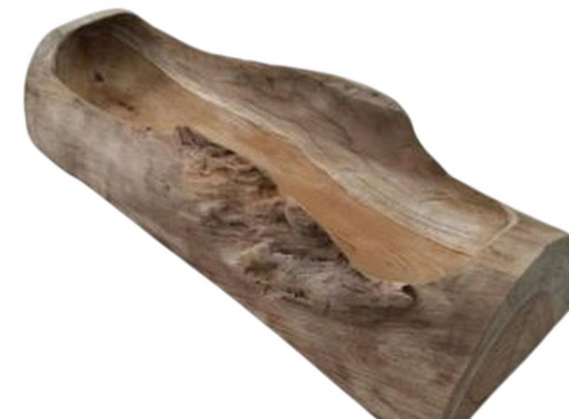 Licht-Erlebnisse Dekoschale KUTA, Teak Holz 60 x 20 x 9 cm Handarbeit Unikat von Licht-Erlebnisse