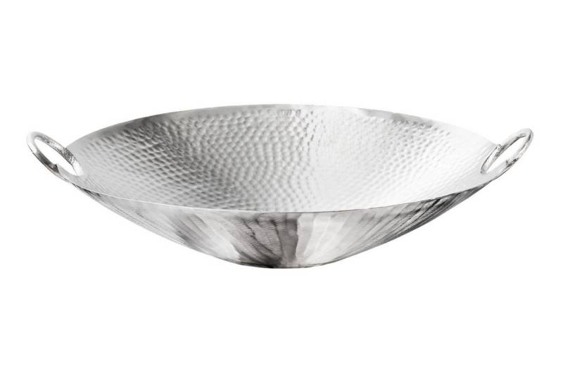 Licht-Erlebnisse Dekoschale RHINE, Metall Ø 50 cm Handarbeit Unikat Hammerschlag in Silber Deko Schale Licht-Erlebnisse Dekoschale RHINE, Metall Ø 50 cm Handarbeit Unikat Hammerschlag in Silber Deko Schale von Licht-Erlebnisse