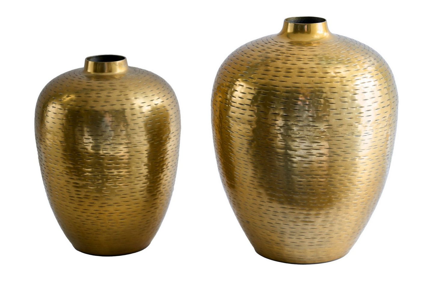 Licht-Erlebnisse Dekovase ROSIE, 2er Set Handarbeit Hammerschlag Metall Unikat in Gold Deko Licht-Erlebnisse Dekovase ROSIE, 2er Set Handarbeit Hammerschlag Metall Unikat in Gold Deko von Licht-Erlebnisse