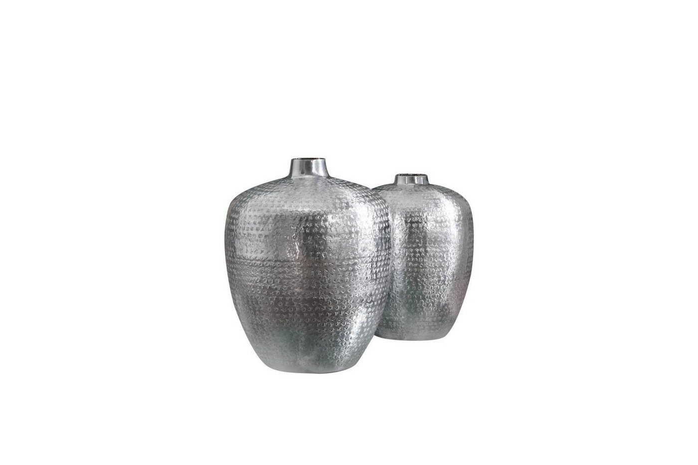 Licht-Erlebnisse Dekovase ROSIE, 2er Set Handarbeit Hammerschlag Metall Unikat in Silber Deko Licht-Erlebnisse Dekovase ROSIE, 2er Set Handarbeit Hammerschlag Metall Unikat in Silber Deko von Licht-Erlebnisse