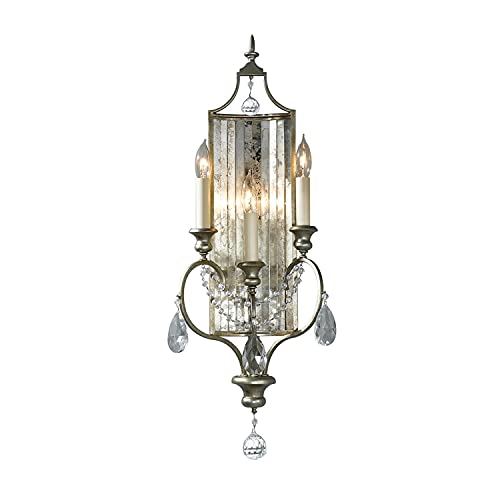 Licht-Erlebnisse Design Wandlampe CANDELA 7 in Antik Silber Spiegelnd Premium Kerzenform Lampe Flur Wohnzimmer Schlafzimmer von Licht-Erlebnisse