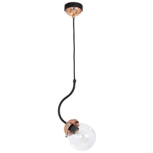 Licht-Erlebnisse Elegante Hängeleuchte in Kupfer Vintage Stil 1x E27 bis zu 60 Watt 230V aus Glas & Metall Küche Esszimmer Pendelleuchte Hängelampe Pendellampen innen von Licht-Erlebnisse