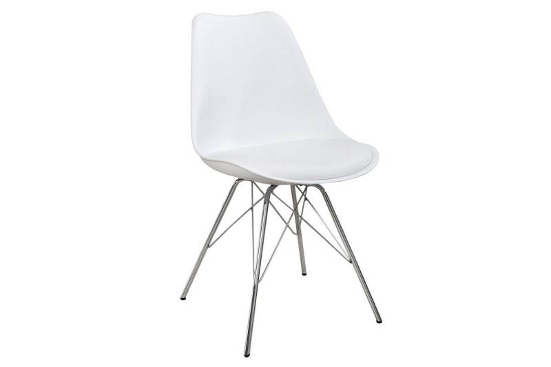 Licht-Erlebnisse Esszimmerstuhl ELBE, Kunstleder Metall Weiß Chrom B: 50cm ohne Armlehne Stuhl Esszimmer Licht-Erlebnisse Esszimmerstuhl ELBE, Kunstleder Metall Weiß Chrom B: 50cm ohne Armlehne Stuhl Esszimmer von Licht-Erlebnisse