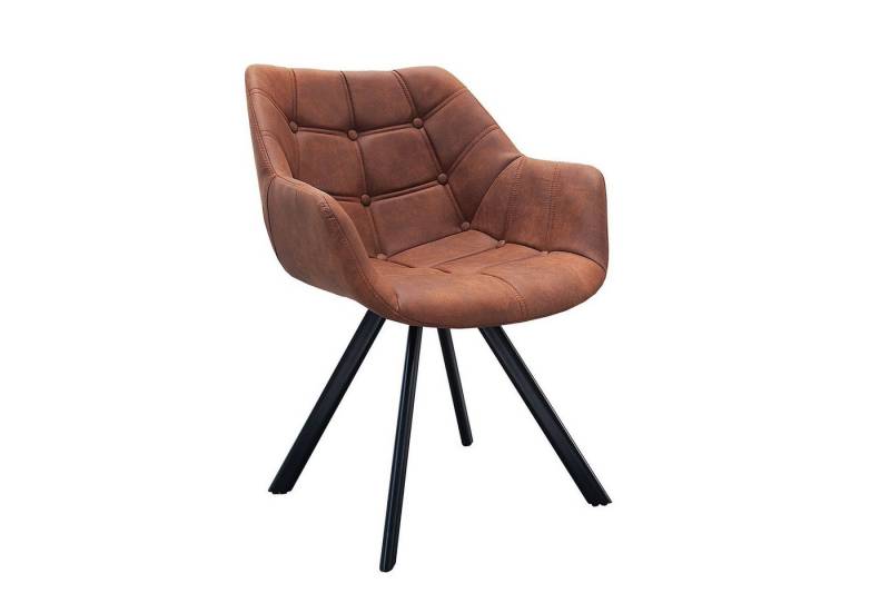 Licht-Erlebnisse Esszimmerstuhl MAIA, Samt Metall B: 60 cm in Braun Schwarz mit Armlehne von Licht-Erlebnisse
