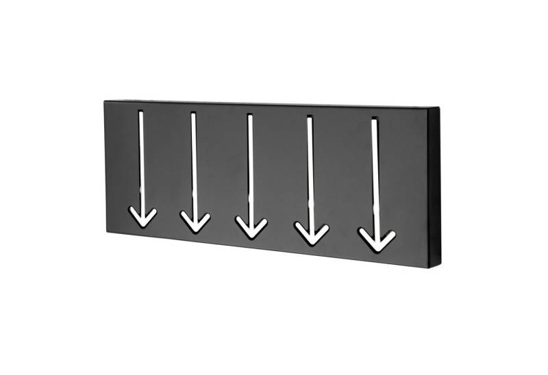 Licht-Erlebnisse Wandgarderobe BIRAN (1 St), Design Wandgarderobe Flur 5 Haken Pfeile Push Funktion 45 x 20 cm von Licht-Erlebnisse