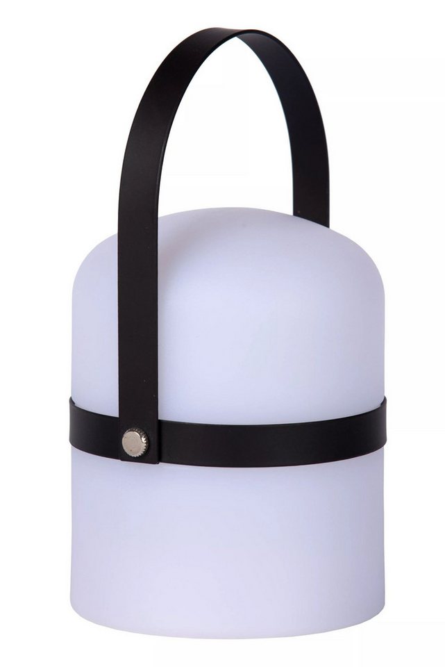 Licht-Erlebnisse Gartenleuchte AREL, LED fest integriert, Warmweiß, Akku LED dimmbar IP44 Ø 10 cm 18,5 cm Weiß Schwarz rund 01.10.1950 lm von Licht-Erlebnisse