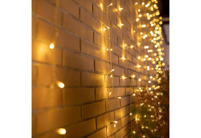 Licht-Erlebnisse Gartenleuchte RINKU, LED fest integriert, Warmweiß, LED Steckdose IP44 2700 K warmweiß 3 x 2 m lang Lichtervorhang Licht-Erlebnisse Gartenleuchte RINKU, LED fest integriert, Warmweiß, LED Steckdose IP44 2700 K warmweiß 3 x 2 m lang Lichtervorhang von Licht-Erlebnisse