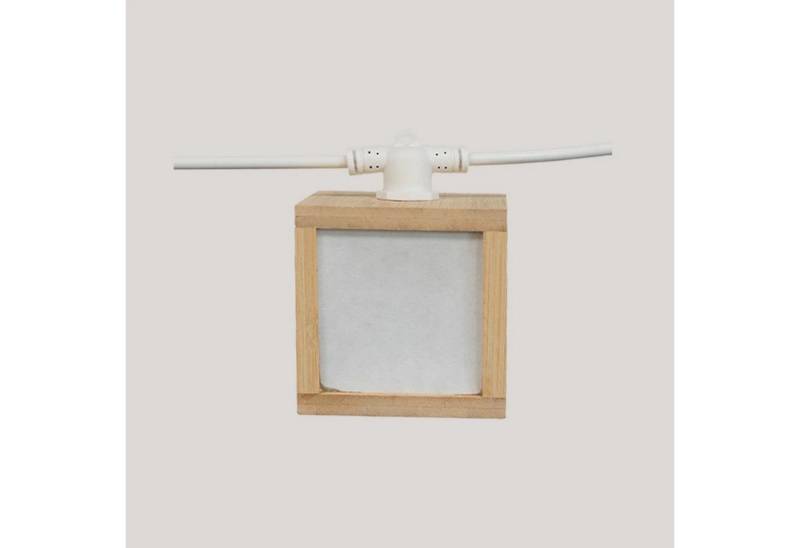 Licht-Erlebnisse Gartenleuchte TAIYO, Warmweiß, LED Solar IP44 5 m lang +3 m Kabel Bambusschirme 1800 K warmweiß von Licht-Erlebnisse