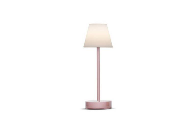 Licht-Erlebnisse Gartenleuchte UMI, LED fest integriert, Neutralweiß, LED kabellos tragbar Touch Dimmer Akku IP44 32 hoch Rosa Weiß 4000 K von Licht-Erlebnisse