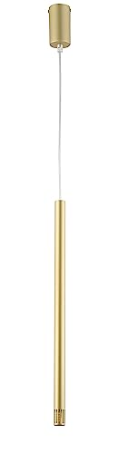 Licht-Erlebnisse Hängelampe Gold THEANO Zylinder Modern Ø5cm G9 elegante Metall Pendelleuchte Küche Esszimmer Wohnzimmer von Licht-Erlebnisse