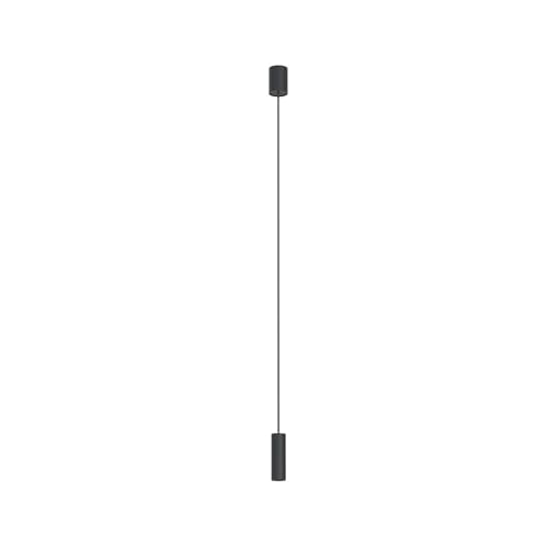 Licht-Erlebnisse Hängelampe Metall schmal Ø 4 cm H: max. 130 cm verstellbar für R35 GU10 Schwarz Modern Hängeleuchte Küche Esszimmer Wohnzimmer von Licht-Erlebnisse